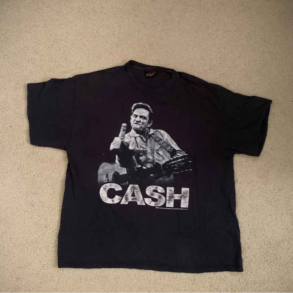 Vintage 2006 Zion Rootswear Johnny Cash Middle Finger T-Shirt Men’s Size Big 1X